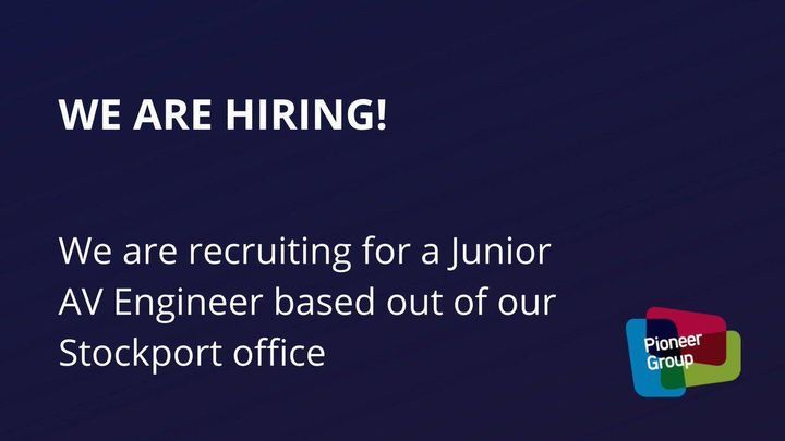 We are on the lookout for a Junior AV Engineer to be based from our Stockport office. If this is of interest, please contact recruitment@pioneergroup.co.uk #avtweeps #avjobs #avcareers #recuitment #jobhunt #avtech #engineers #engineerjobs  #engineer #hiring #jobs