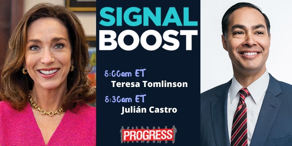 On today's show @ZerlinaMaxwell & @jess_mc welcome @teresatomlinson & @JulianCastro!

📻@SXMProgress ch. 127