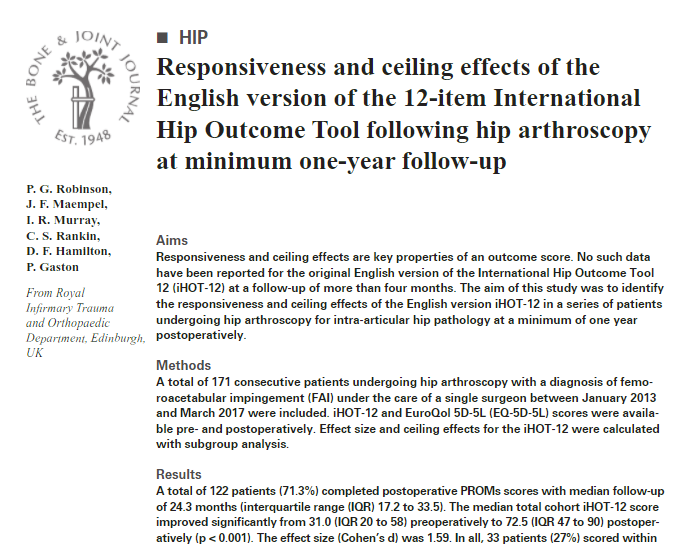 BoneJointJ's tweet photo. 🎄#12DaysofOrtho🎄
On the 12th day of Ortho BJJ gave to me a paper on ‘12-item International Hip Outcome Tool following hip #arthroscopy at minimum one-year follow-up'
Read for #FREE: https://t.co/zLyw3rvyiW
@RobinsonOrth @MurraySportOrth @conorrankin11 @df_hamilton https://t.co/Rwhaakgl6c