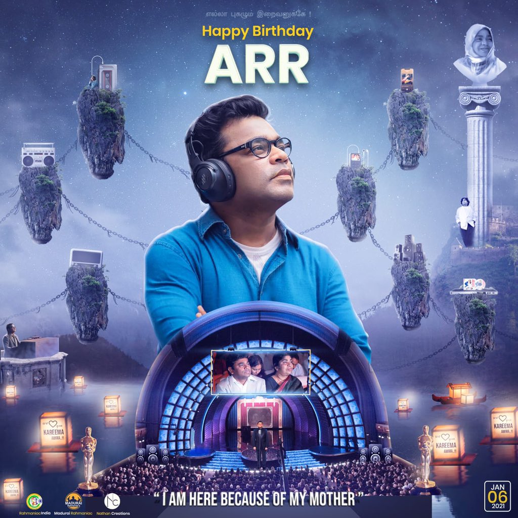 iamvasanthravi's tweet photo. Happy Bday @arrahman sir, I fell in love wid music after listening to ur tunes since my childhood, always been a big admirer of you, Keep on giving us those soulful magical tunes 4ever through ur music 🤍
#HBDARR54
#HBDARRahman 
@RahmaniacIndia
@MaduraiRahmania
@SenthilnathanKs https://t.co/v0ZPie6m7x