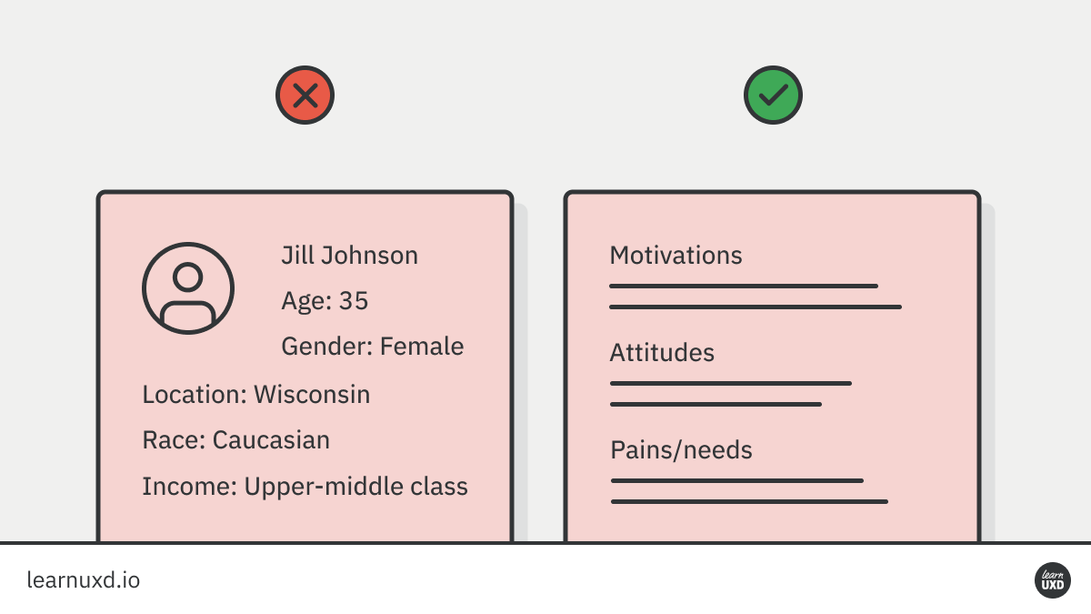4/ Avoid demographicsWhat we’re really after in UX is psychographics. Demographics are distracting and trigger our brain to think in stereotypes and assumptions. Looking for the underlying reasoning.