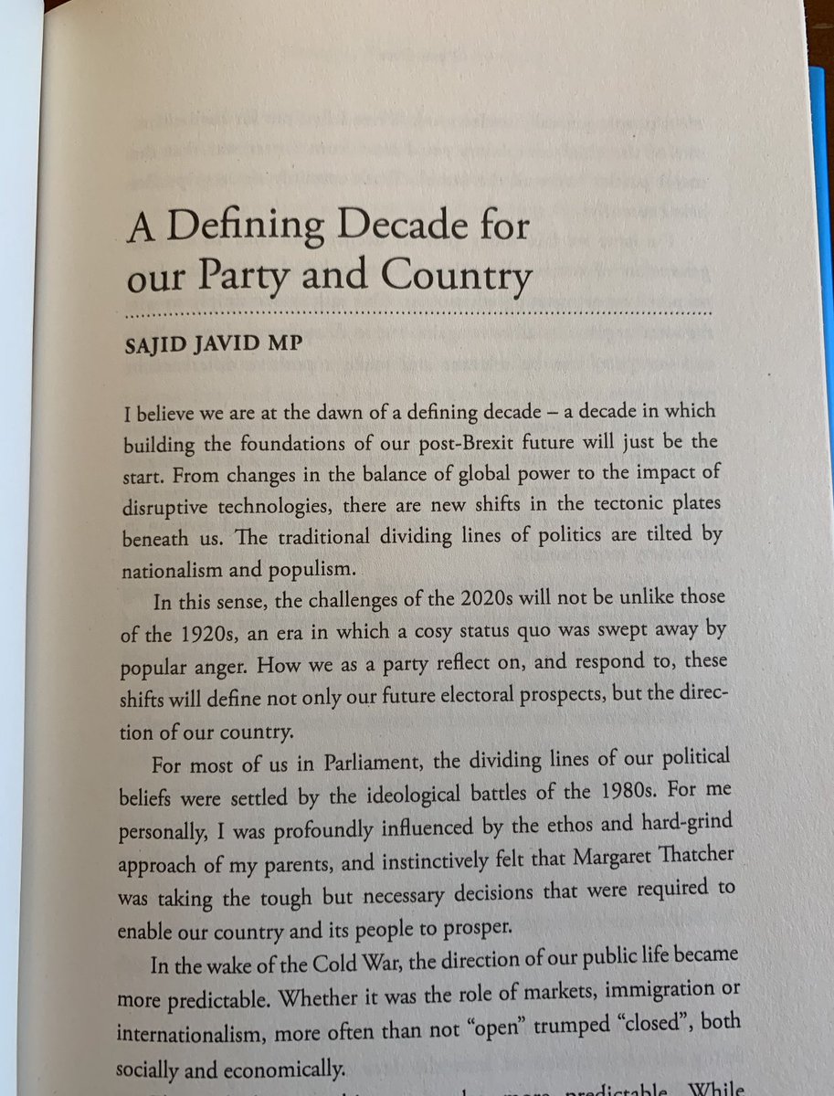2020Tories's tweet photo. How do we strengthen community, citizenship, identity and national renewal in a post-crisis world?
Second profile piece from our #NewConservatism for a New Generation essays in our @2020Tories #BritainBeyondBrexit is from @sajidjavid @CPSThinkTank https://t.co/xXGipS9W3Y