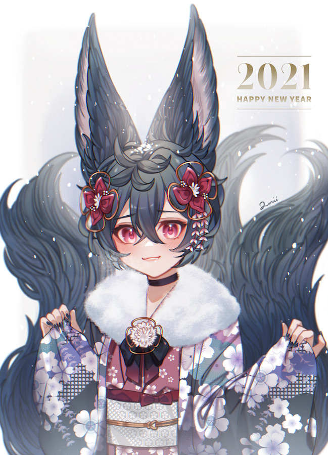 「new year new you 🦊🎆 」|nii | aeru studioのイラスト