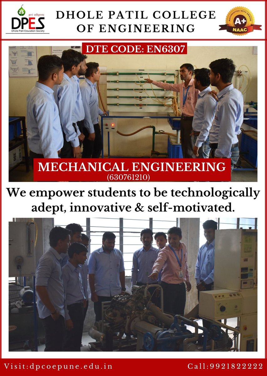 dpcoepune's tweet photo. We at DPCOE, empower students to be technologically adept, innovative &amp; self-motivated. To motivate students to contribute significantly towards high-quality technical education in a constantly changing technological world. 
Visit: https://t.co/SiGXA1v7Ge
call: 9921822222 https://t.co/8OWI1p8yTz