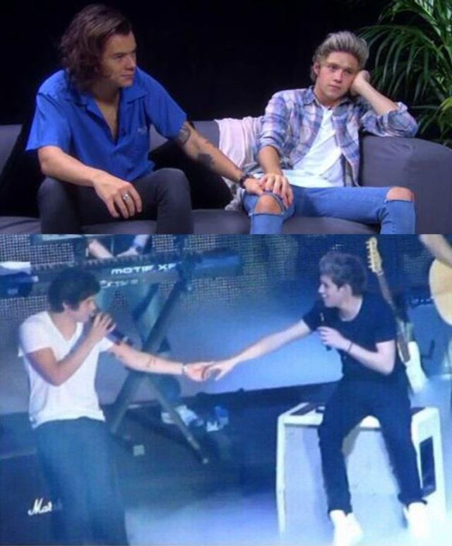 Queste sono foto di harry che tiene la mano ad altre persone, ma in un modo o in un altro, sono considerati inaccettabili come coppie.(non dico che lo siano, però si potrebbe pensare lo stesso)