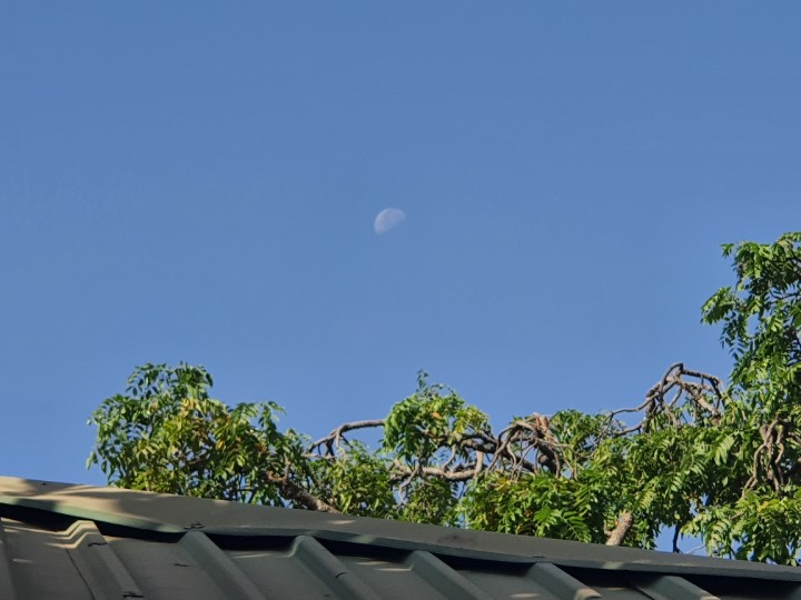 Can anyone explain why I have a moon rise over my roof top at 10am