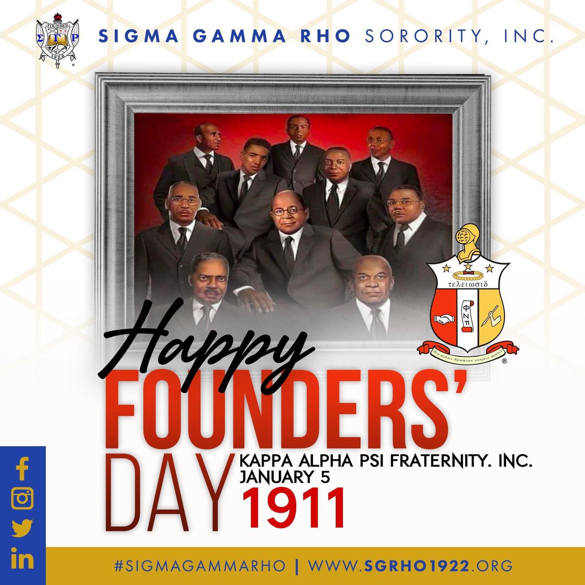 RoundRockSGRhos's tweet photo. Happy Founders' Day to the men of Kappa Alpha Psi Fraternity, Inc.! #SigmaGammaRho #SGRho #SigmaSWregion #MuBetaSigma #MotivatedMBS #KappaAlphaPsi https://t.co/Ma6nS7wRpj