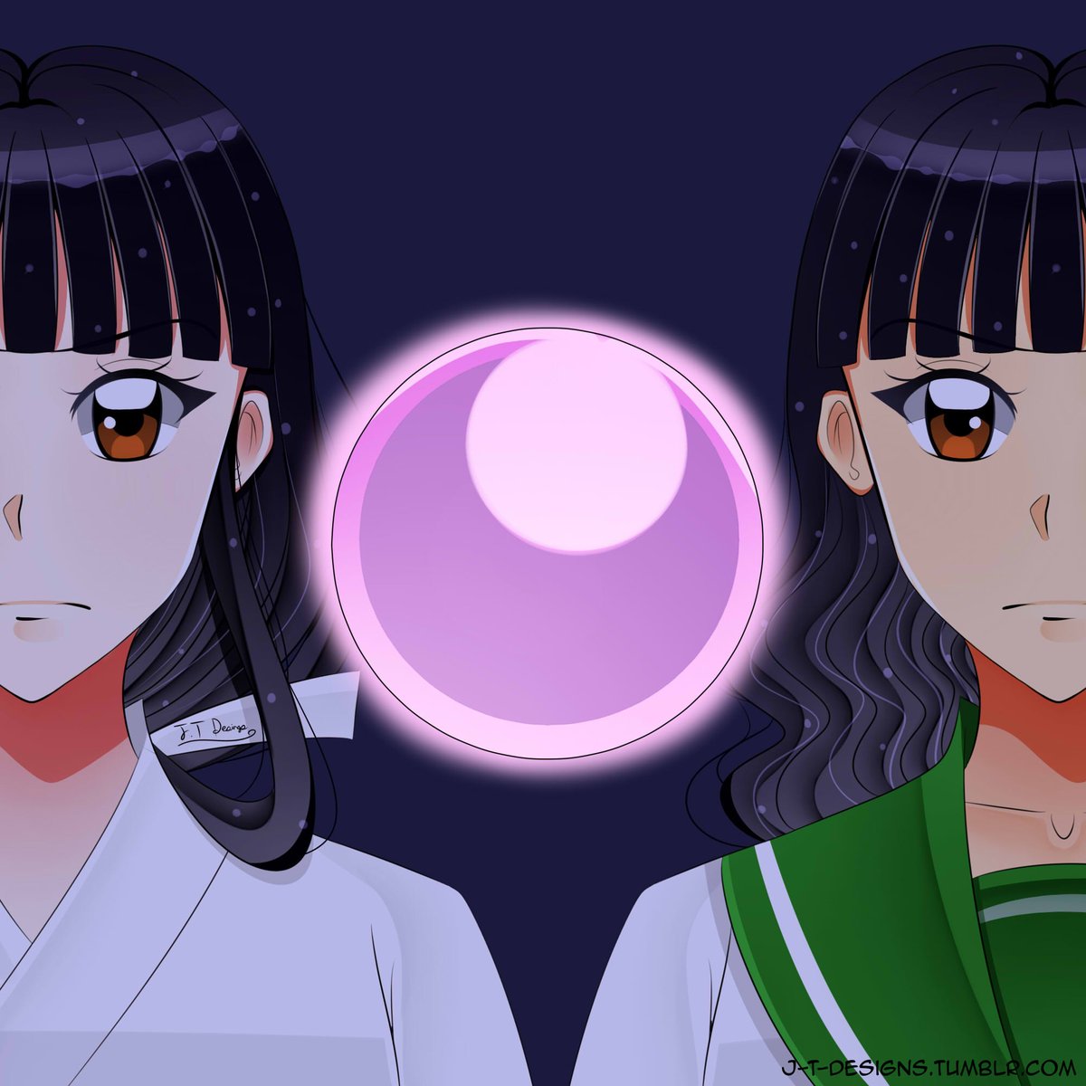 My first drawing of 2021! I drew Kagome and Kikyo. #kagome #Kikyo #inuyasha  #animefanart #anime #FANART #art #artistsontwitter #AnimeArt #animeartstyle, image size:1200x1200