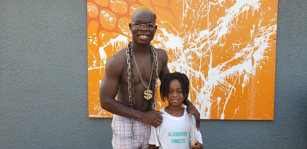 ay_poyoo's tweet photo. Two months ago @YouTube gave me a plaque for getting 100k subscribers  on their platform. 

Yesterday I gave that plaque to ZION as a gift. My fans made me who I am and for an 8 year old boy to travel all the way from Gothenburg, Sweden just to see me, its a big deal 🙏🏾❤ https://t.co/EO8b9dDrxY