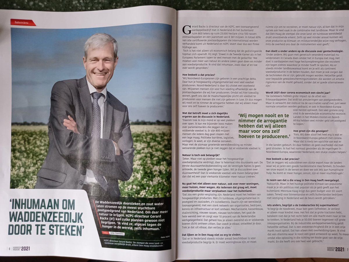 EricPelleboer's tweet photo. Sterk interview van @GerardBackx met duidelijke mening over export, natuur, gentechnologie, politiek, corona &amp; trekkeracties bij supermarkten. #leestip #eens! https://t.co/PypP4DKO8S