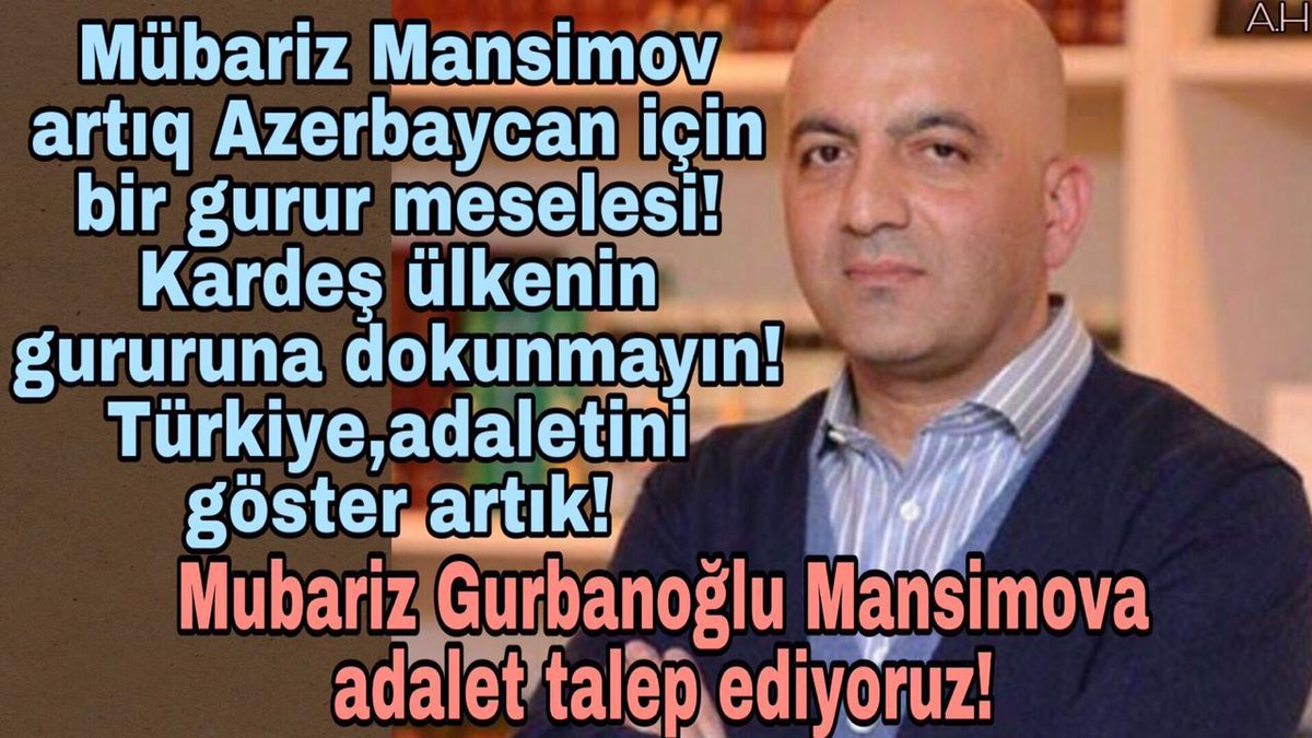 zahirxosrovov's tweet photo. #FreeMubarizMansimov
#mübarizeazadlıq
#freemubarizmensimov
#mubarizmansimoviçinadalet
#bizmübarizik
#bakı#baku #aztagram #azerbaycan #azerbaijan #mubarizmensimov #xeberaz #haber #türkiye #turkey #keşfet #güncelhaberler #sondakikahaberleri #sondakika #rte https://t.co/v57PCpanxs