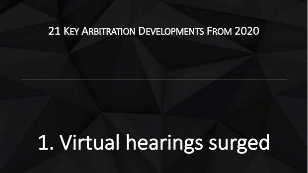 SignatureLitLLP's tweet photo. The first key #arbitration development from 2020 was the surge in virtual hearings. Our team highlights how the number of virtual hearings in Q2 2020 was over ten times greater than at any time previously. Read more here: https://t.co/jaZab06PI4 #virtualhearings https://t.co/L6GBbuAARi