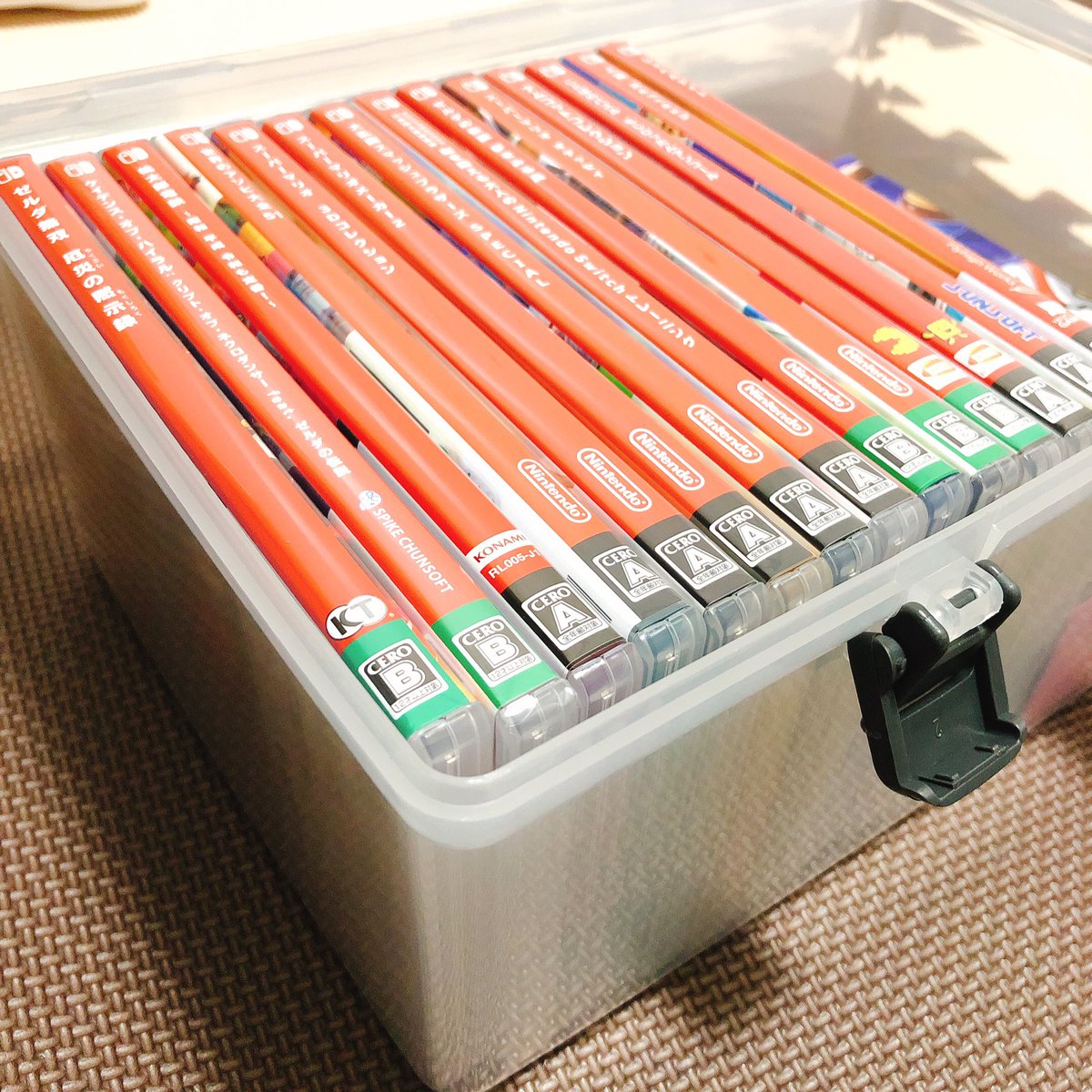 いぬみ ダイソーのシューズbox 330円 がスイッチのソフト収納にオススメ 通常サイズのパッケージなら22本並べれます 任天堂スイッチ Nintendoswitch ダイソー Daiso T Co Vxxaxd6ana Twitter