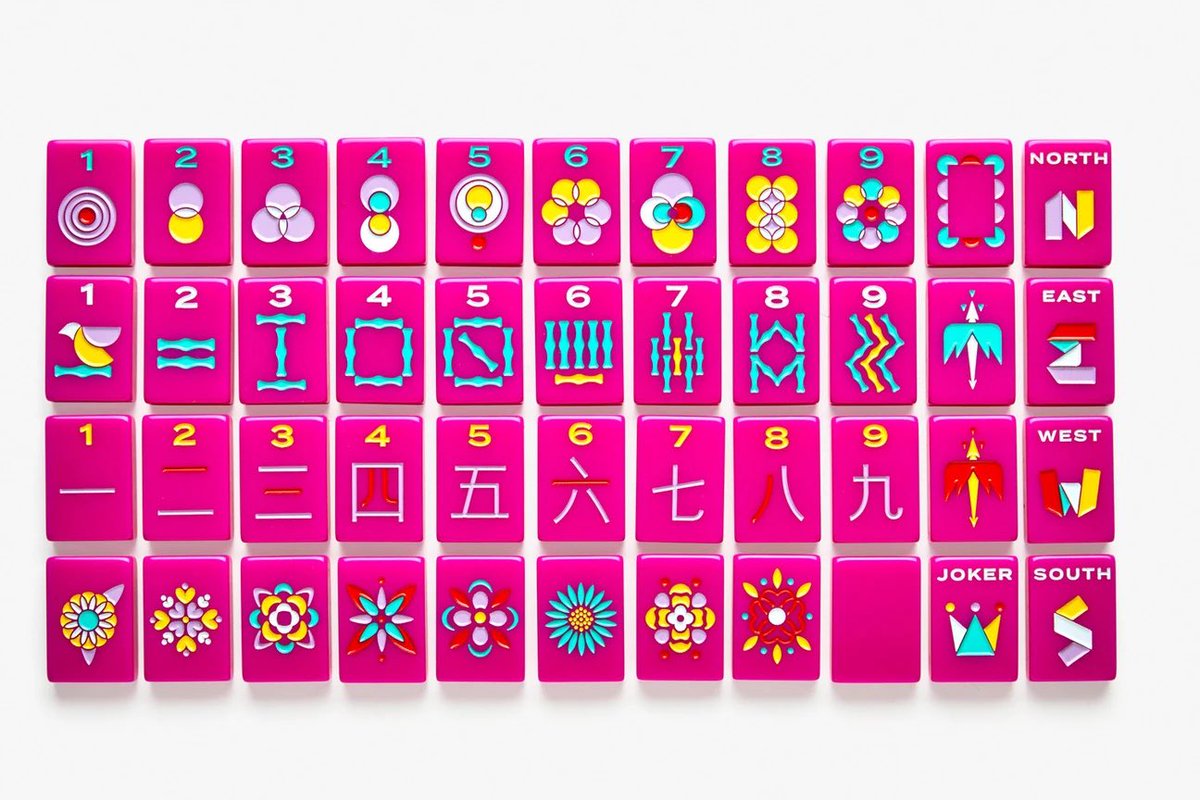 This started with my being aesthetically offended by these tiles and their maker's "not your grandma's mahjong" attitude.But what's more interesting is the rabbit hole I fell down about mahjong's popularity in America since the 1920s, especially among Jewish women.