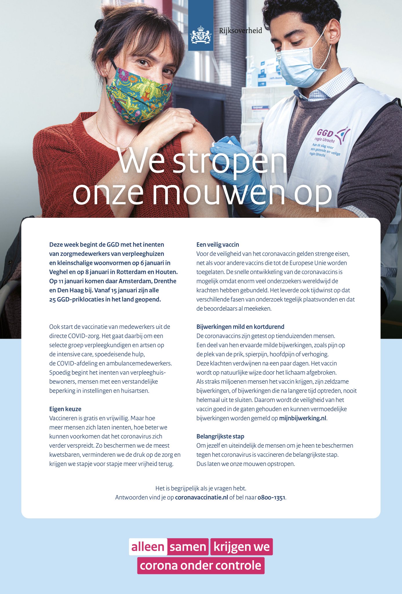 Ministerie Van Vws On Twitter De Ggdghornl Gaat Starten Met Het Inenten Van De Eerste Zorgmedewerkers 6 Januari Veghel 8 Januari Rotterdam En Houten 11 Januari Amsterdam Drenthe En