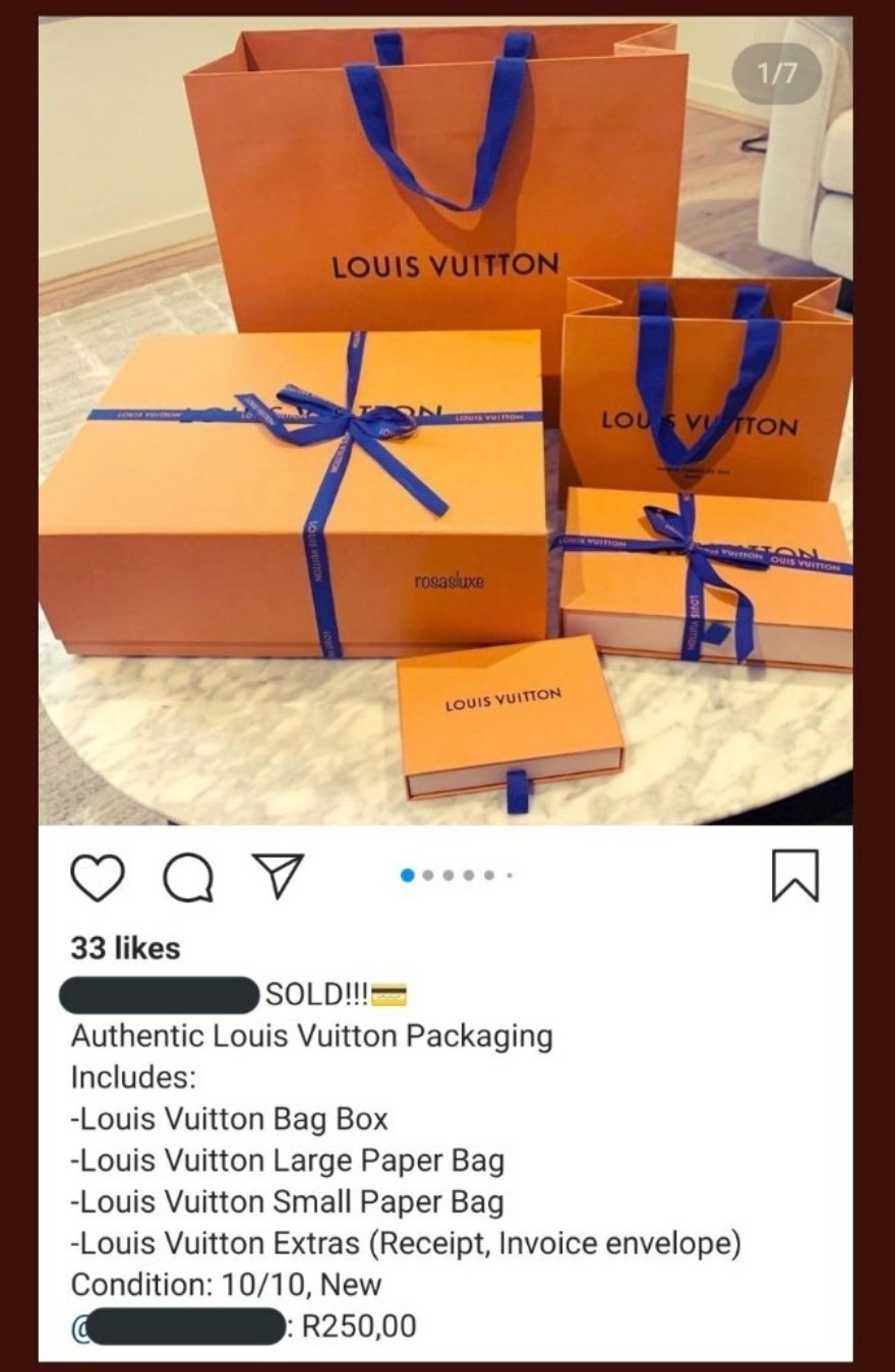 Louis Vuitton Empty Box Paper Bag