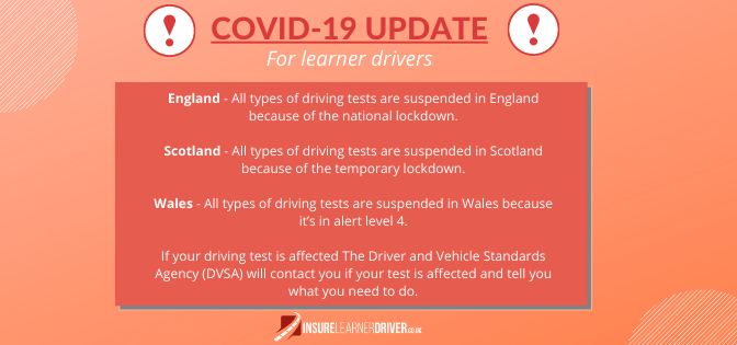 insurelearners's tweet photo. ⚠ NEWS FOR LEARNER DRIVERS ⚠
Due to national lockdowns, driving tests have been postponed. Check the Government website for full updates: 
https://t.co/9wdkKuxOij https://t.co/MJllRM0vKh