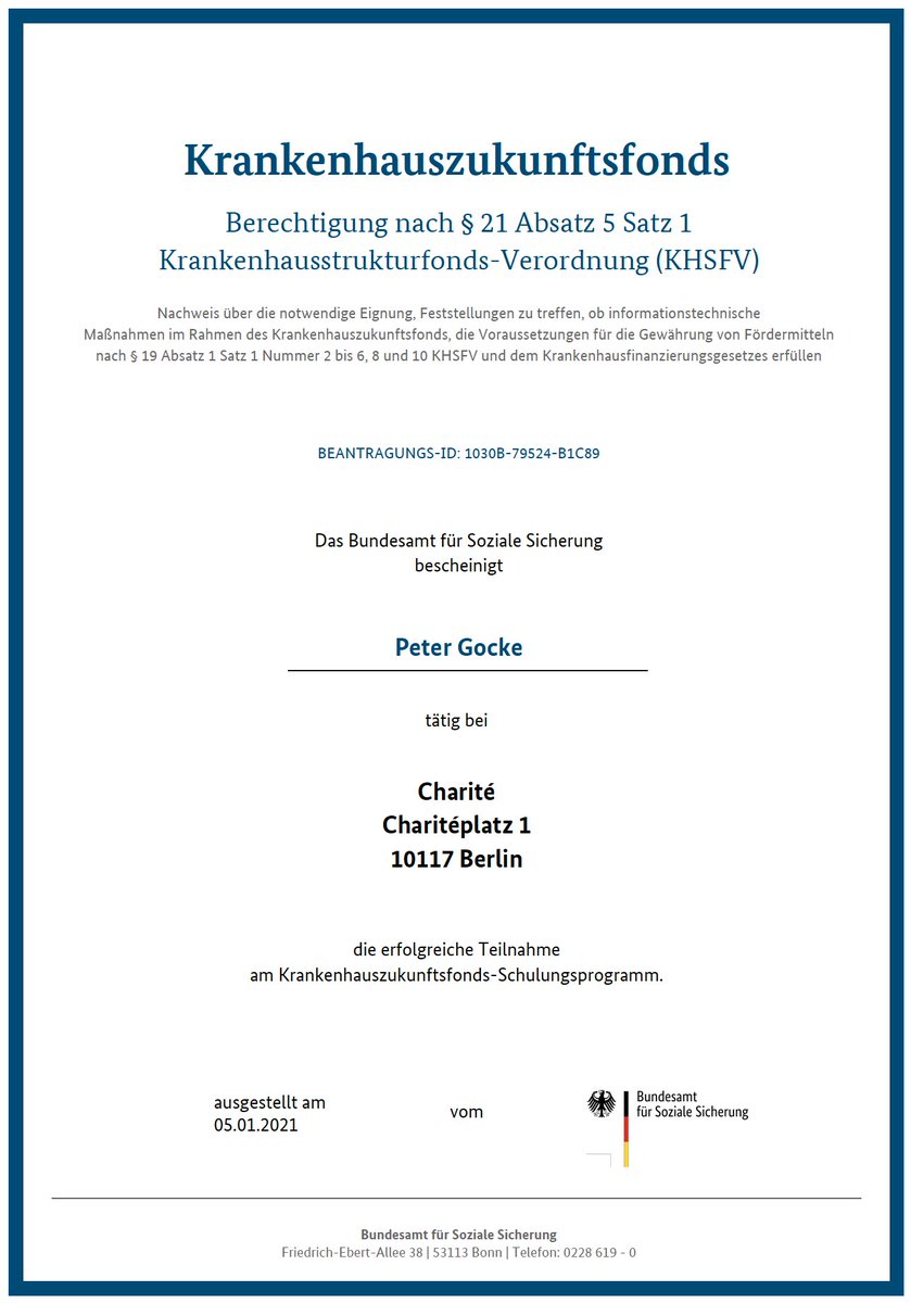 … jetzt auch BAS-zertifiziert (KHZG §21 Absatz 5 Satz 1) 👨🏼‍⚕️:
