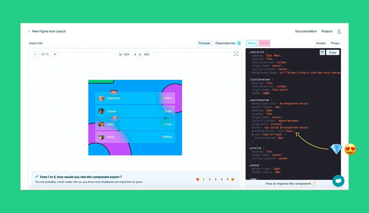 Happy New Year all 😘. Some news here. We tried #glassmorphism with the latest version of Overlay for <a href="/figmadesign/">figmadesign</a>, including background-blur property ! Pretty cool :)