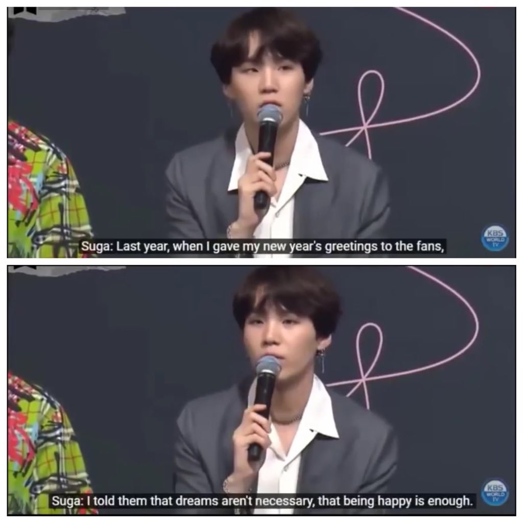 Dreams aren't necessary, just being happy is enough.