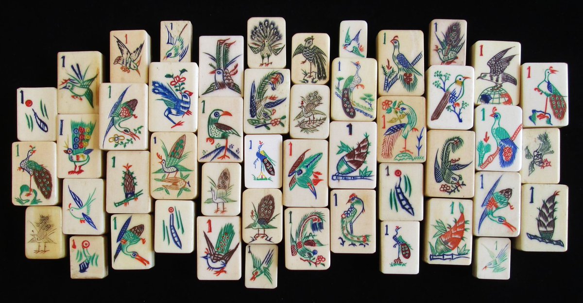 I'm also absolutely in love with all of these dorky birds, showing the sheer variety of bird tiles in vintage sets.I'm also oddly fascinated by how many of these birds are just not magpies.