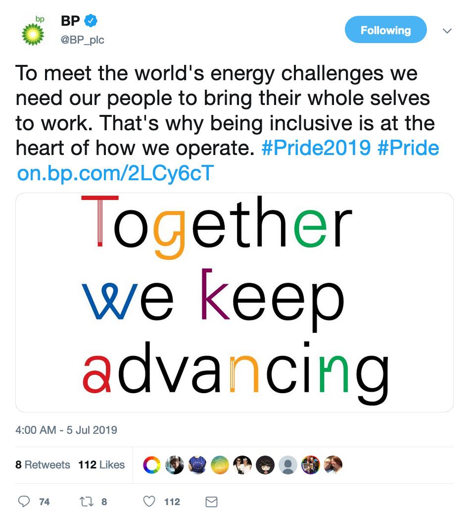 On retrouve cette même réthorique de glorification de la diversité chez Lloyds, Dow ou BP. Pour autant l'exploitation capitaliste perdure.