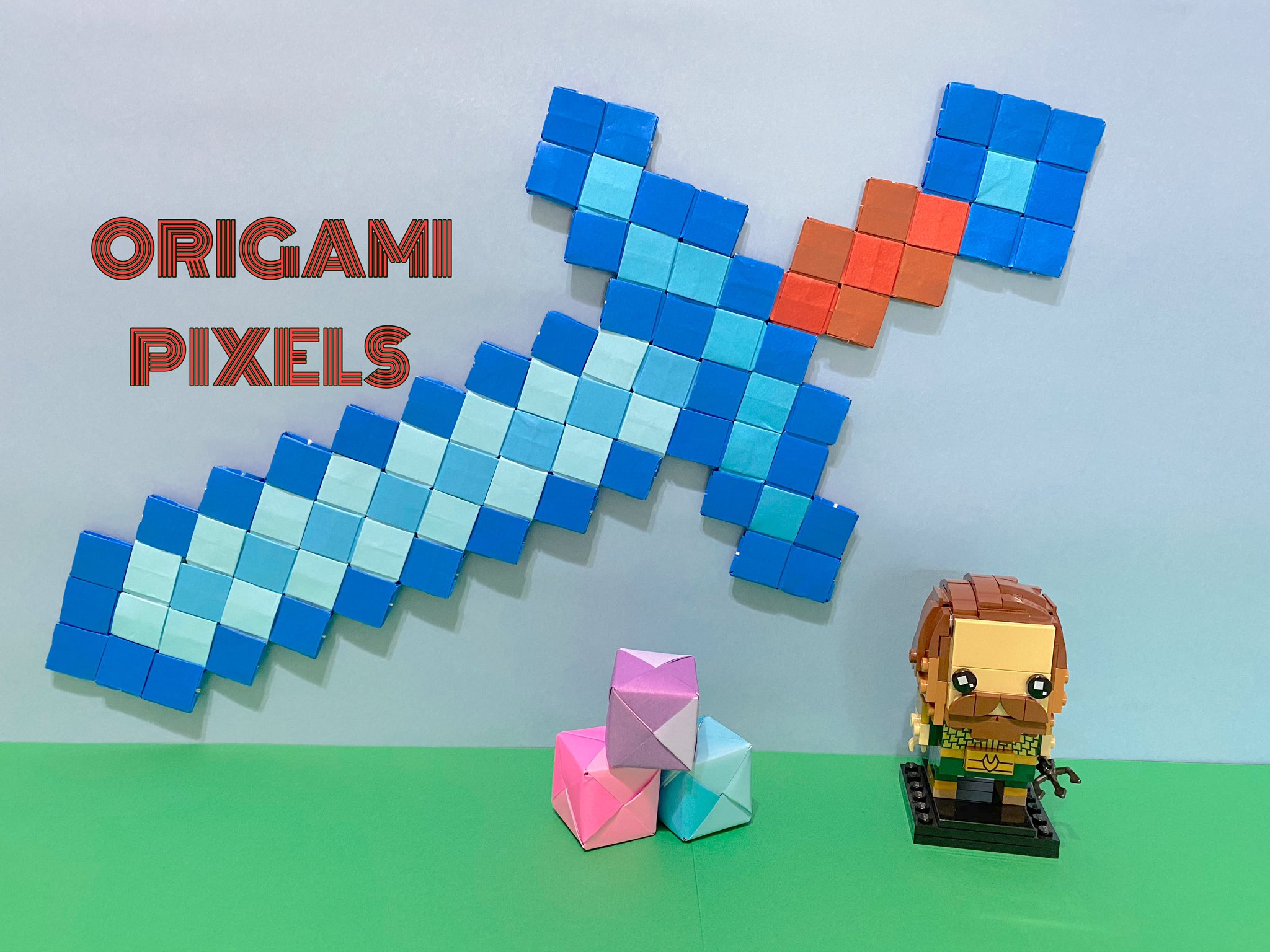 How to Make an Origami Minecraft Slime Pixel Art (No Glue or Tape -  Sonobe)! - Instructables