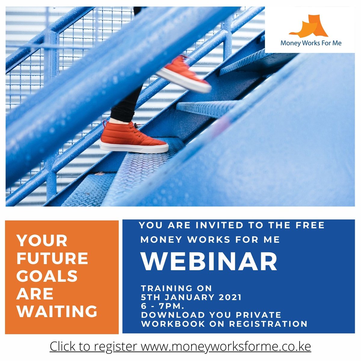2021 is here. Before the year is further gone, join us for the Webinar Your Future Goals are Waiting TODAY at 6 pm. A chance to plan &amp; strategize. Register to get your joining link &amp; download your private webinar workbook. See you at 6 pm today.