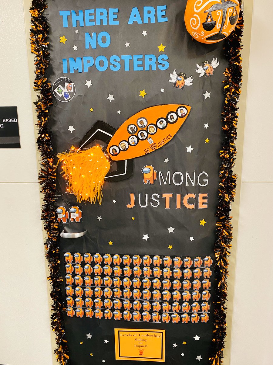 ObamaMLA's tweet photo. 👑Congratulations to the House of Justice 🧡for Winning our BOMLA Holiday Door Decorating Contest! Great #AmongUsGame Theme! Decree 💚& Alliance 💙tied for 2nd! Expedition ❤️took 3rd! Great Job BOMLA Family!! #LevelsofLeadership https://t.co/OPghStDvPa