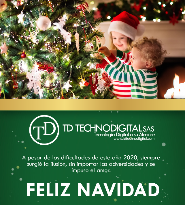 TDTechnoDigital's tweet photo. A pesar de las dificultades de este año 2020, siempre surgió la ilusión, sin importar las adversidades y se impuso el amor.
TD Technodigital SAS les de desea una Feliz Navidad!!! 🥳🥳🥳 #Navidad #TD #Technodigital #TDTechnodigital #Tecnologia https://t.co/yRBAjx0OVM