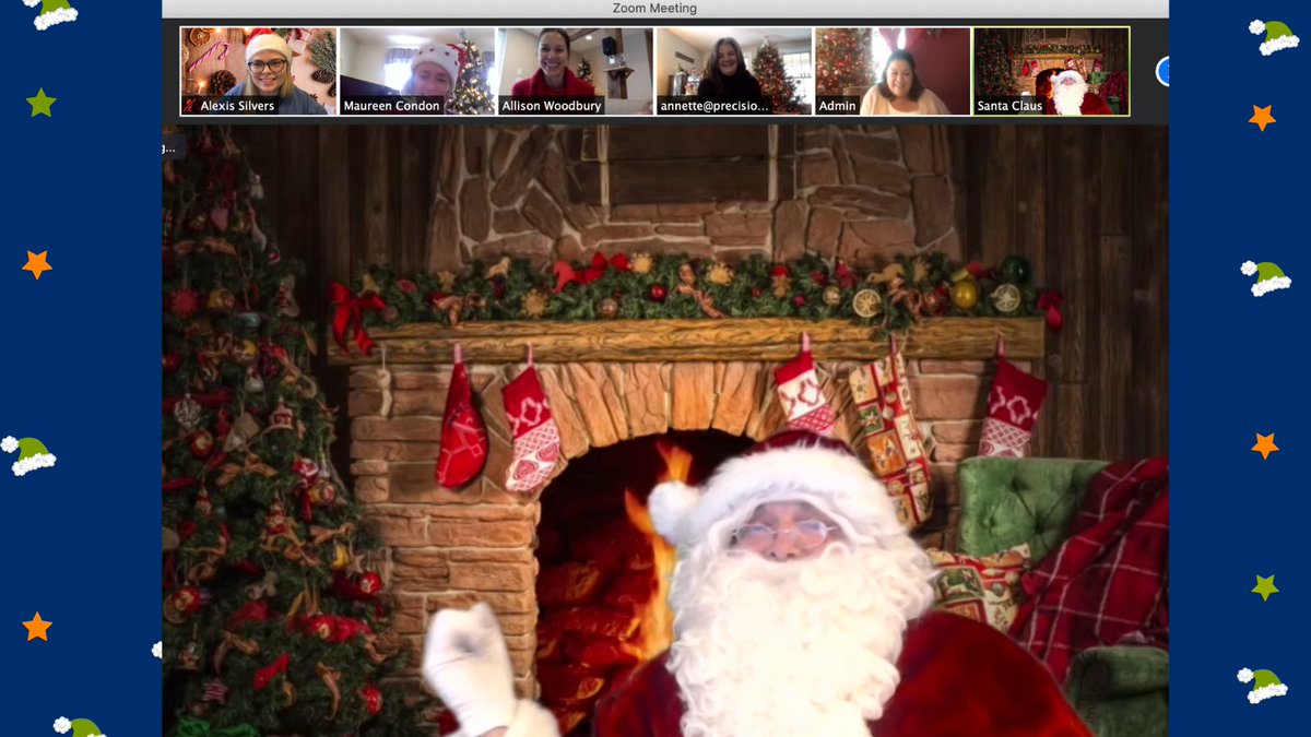 Alexis_Silvers's tweet photo. The PMG team must have been extra good this year. The big man in the red suit was a surprise guest at our virtual Secret Santa party! https://t.co/YyMx8sv141