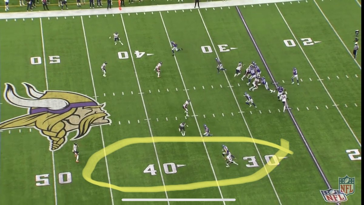 Last drive is Vildor progressing in zone piece I want him focused on. He has outside third in hurry up keep in front, drifts too much deep even tho he sees it again and let’s man OB...but...then