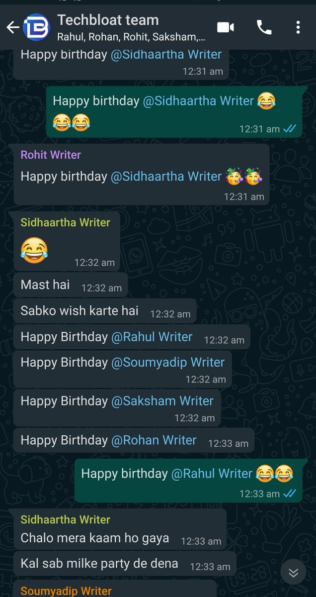 shubhamdutt13's tweet image. When your team has a bunch of funny guys 🤣🤣
This is nothing, We have these fun conversations everyday ( beside work).
I love these people 🌸😍

@sakshambhatia34 @TechAirSD @Rohan_Kankarwal @s1d_h3art @RohitWahwal @RahulDSharma

#Techbloat