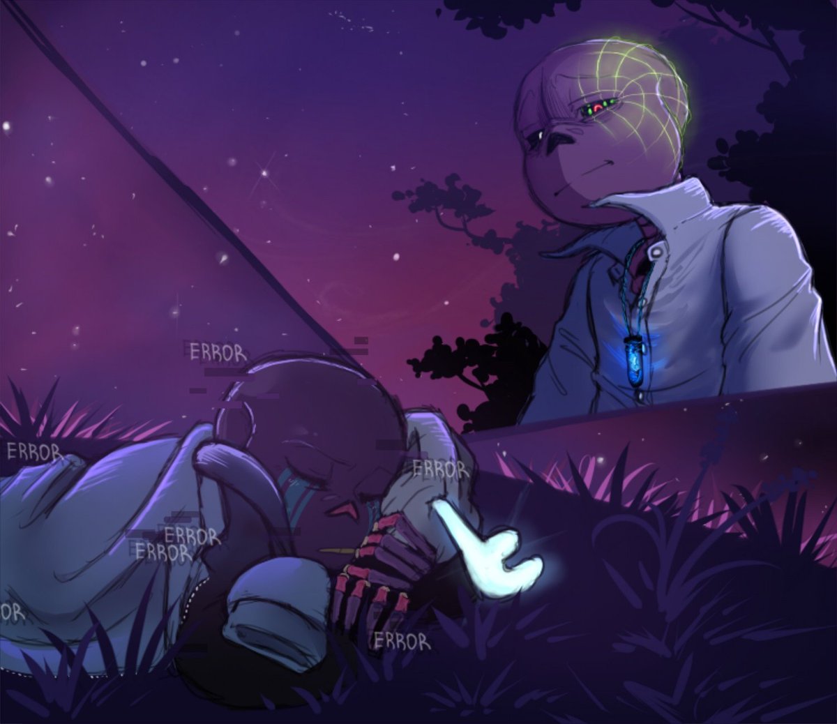 So pacifying, if don't remember that Mesh is attached by his soul to a dying timeline... 

#aggressive_mutant 
#undertail #undertale_au 
#BinaryTale #BinaryMeshTale 
#ErrorTale 
#Error #ErrorSans #Error_sans 
#Mesh #MeshSans