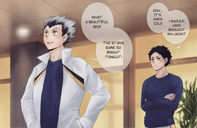 I join "Akaashi's jacket looks way too big on him to be his" Club... Here's my participation.
Also, Happy Holidays to all of you!???
#bokuaka #haikyuu #bokuto #akaashi 