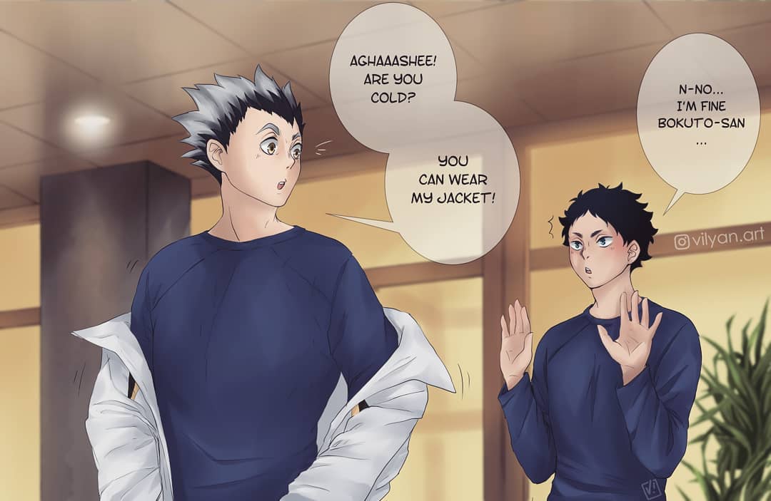 I join "Akaashi's jacket looks way too big on him to be his" Club... Here's my participation.
Also, Happy Holidays to all of you!???
#bokuaka #haikyuu #bokuto #akaashi 