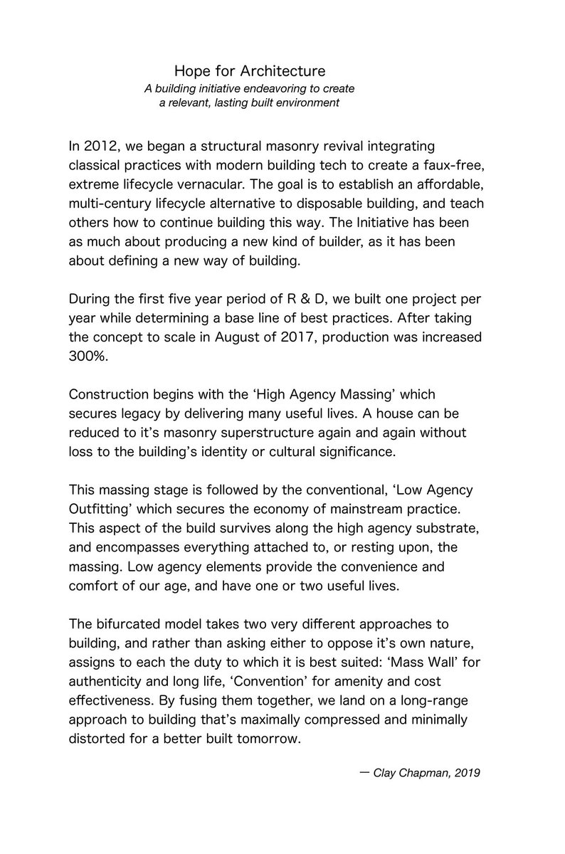 To expand further on the HFA building model, this piece was submitted for the Urban Guild’s Excellence in Exploration award. Krier also told me it was the best essay he’d read in a long time.