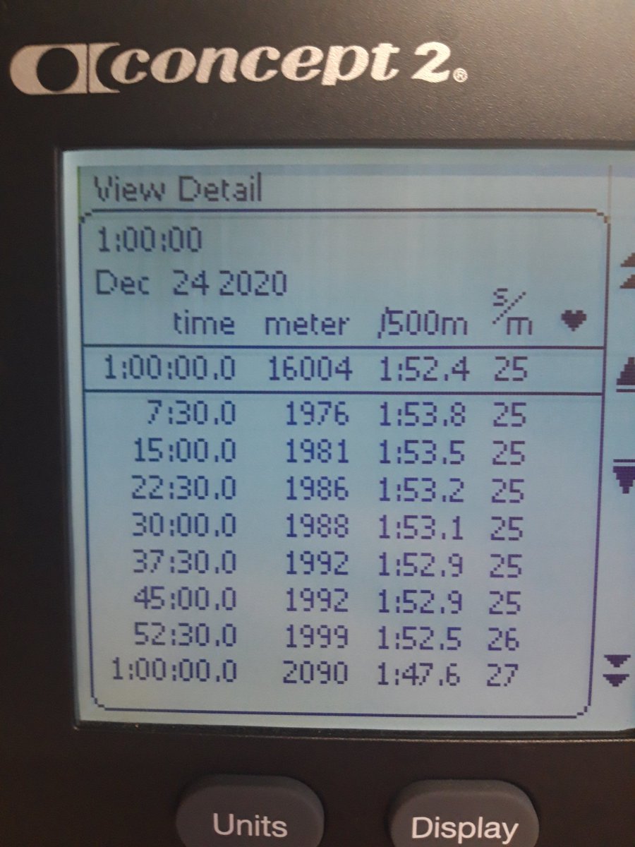 A good length row this morning before some Christmas food and drink.