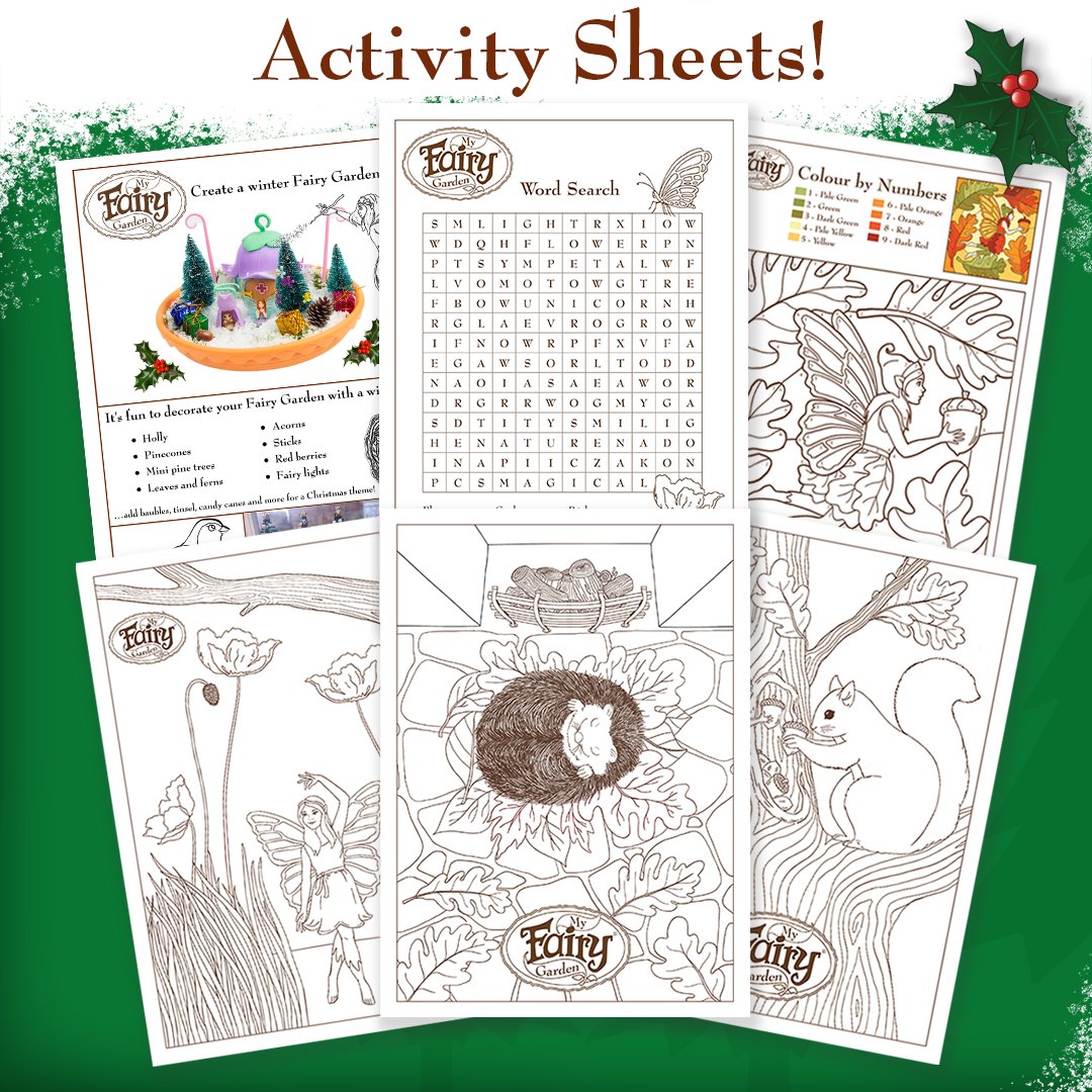We've added EIGHT new colouring in sheets, a word search, colour by numbers and a Winter Fairy Garden activity sheet to our website! 🧚‍♀️🐿🦔🍂🖍

They can be found here: myfairygarden.co.uk/fun-and-games/

Or click this link to view/download them all: 
myfairygarden.co.uk/wp-content/upl…