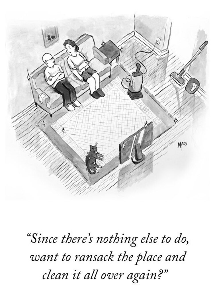 My daily cartoon with @NewYorker today means a lot because it features my good friend Weston Anderson and my cat, Scruggs 