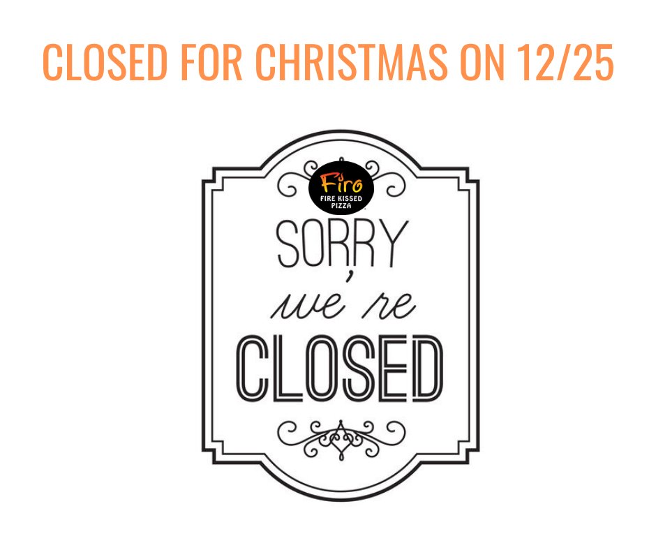 Merry Christmas Eve! As a reminder we will be closed tomorrow for Christmas so that our Firo team can spend the holiday with their families. We will be back open on Saturday 12/26!