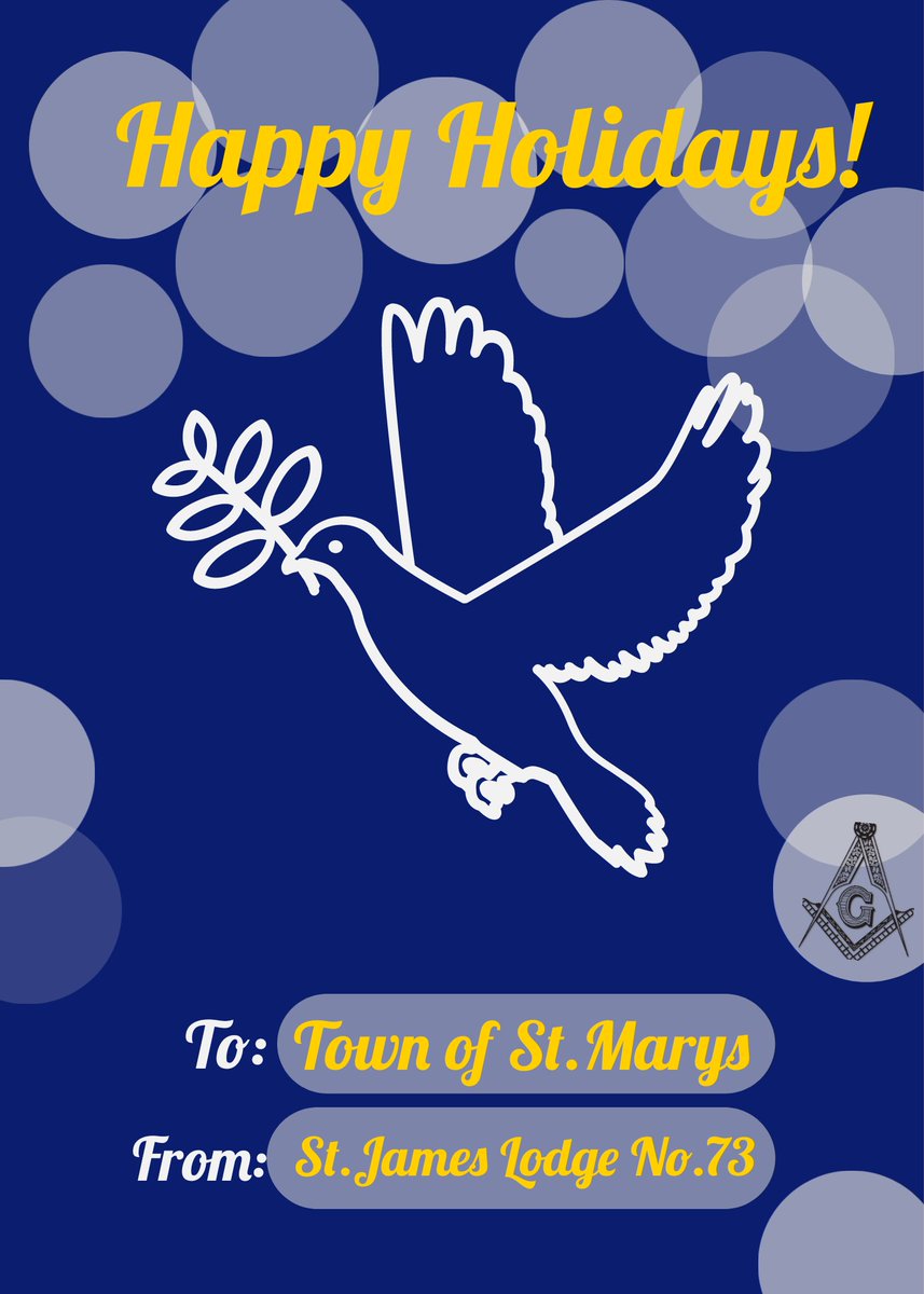 StJamesLodge73's tweet photo. Wishing all of @townofstmarys @PerthCounty a safe &amp; joyous Holiday Season! 🎅 🎄 🎁 ❄ ⛄ https://t.co/J9tP73olhL