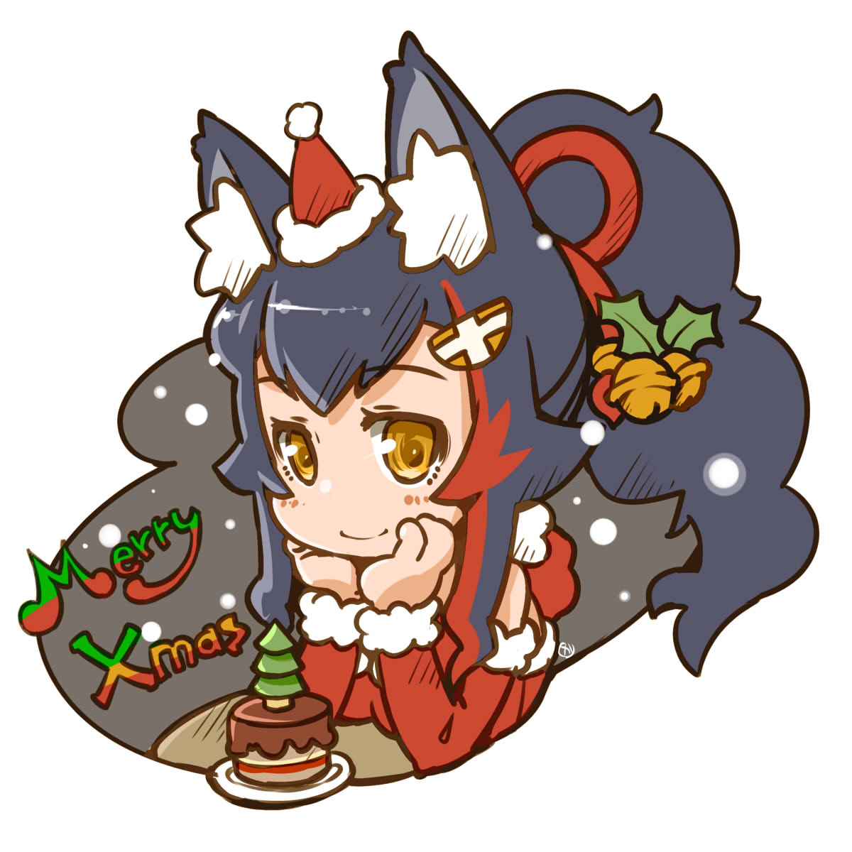 大神ミオ 「まだ間に合った?!
クリスマス?チキンを買って一人で食べました?
#みおーん絵 」|かえるん🌲のイラスト