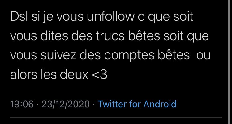 Exemple 1: certains font vraiment de la dictature mdrr, on vient t’identifier pour que t’unfolo des personnes jugées « problématiques » sinon t’es bloqué, voir même parfois on vient t’agresser en mp, assez chaud je trouve