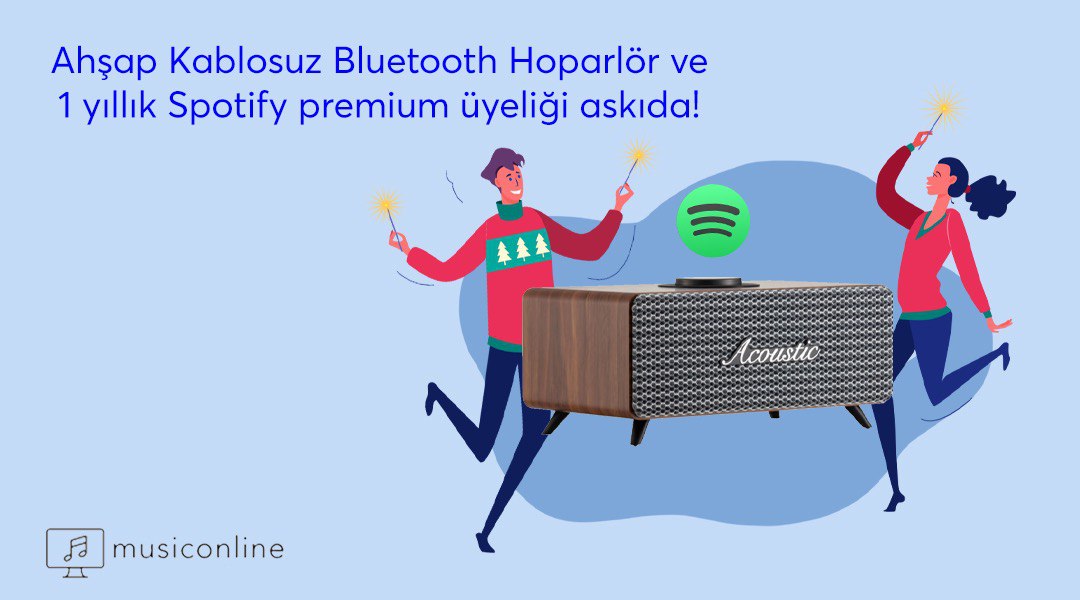 Askıda "Ahşap Bluetooth Hoparlör ve 1 Yıllık Spotify Premium Üyeliği" var! <a href="/musiconline_tr/">musiconline</a> desteğiyle 1 üniversiteliye hediye! Detaylar: bit.ly/34C7Sjt