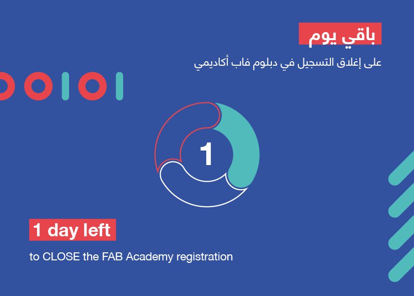 TalentsCenter's tweet image. يمديك تسجل، باقي يوم ! 

#FABAcademy2021 #FABLAB_TalentS #Digital_Fabrication #SaudiArabia