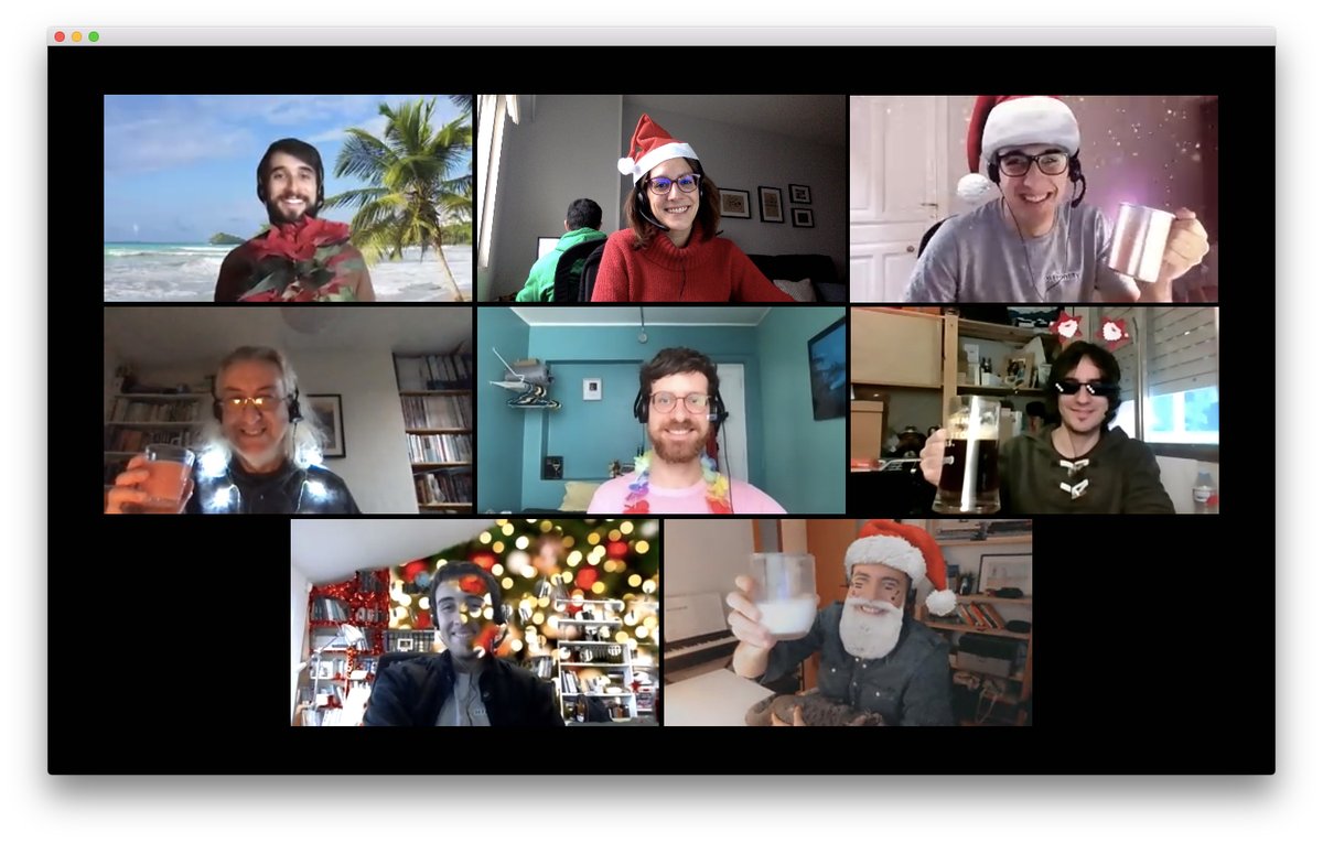 Frontity's tweet image. We couldn&apos;t miss to share with you our #Christmas team photo. 😄

Happy holidays from all of us at #Frontity! 🎅 🥂