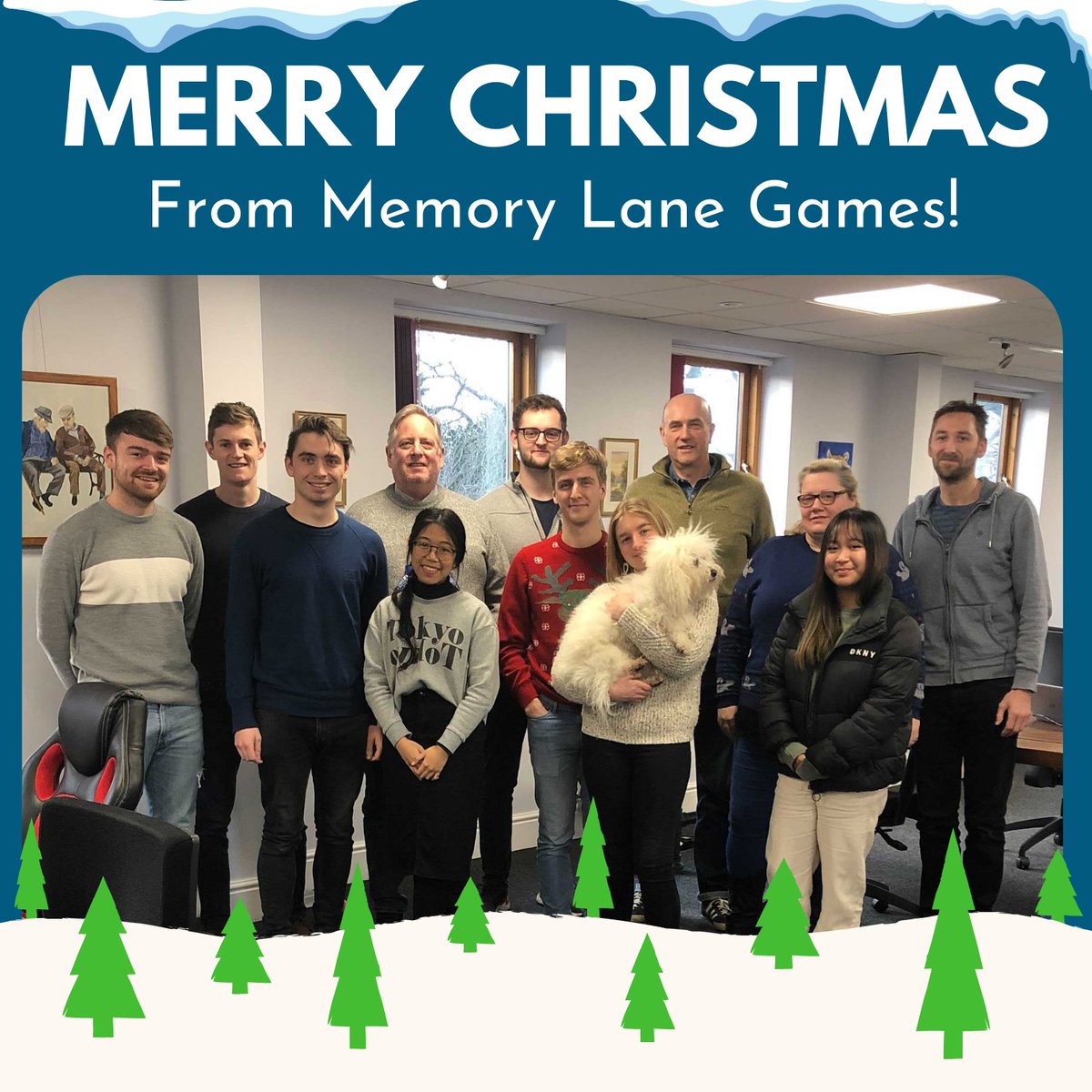 Wishing everyone a very Merry Christmas from Memory Lane Games and a healthy &amp; happy new year! 
From just one person (our CEO) in our offices a year ago, to this wonderful, growing team - Memory Lane Games is thankful for the support of so many, all around the world! 🐘🎄🎅