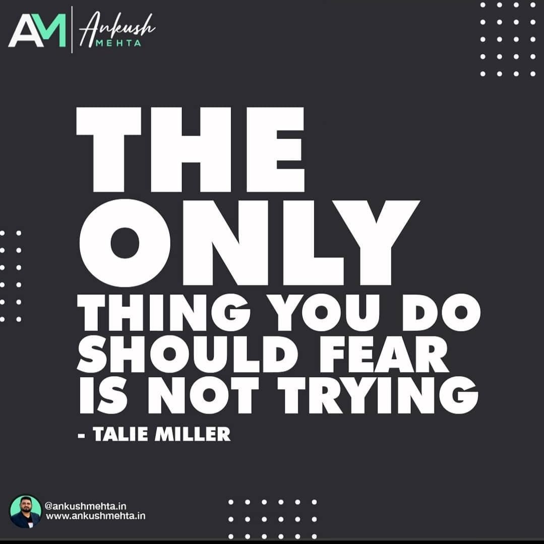 ankushmehtaind's tweet image. The only thing you do Should fear is not trying.

#workinspiration #motivationblog #lifestyleclub #mondaymotivation #instagrammotivation #Entrepreneurship #mindsetiseverything #ankushmehta