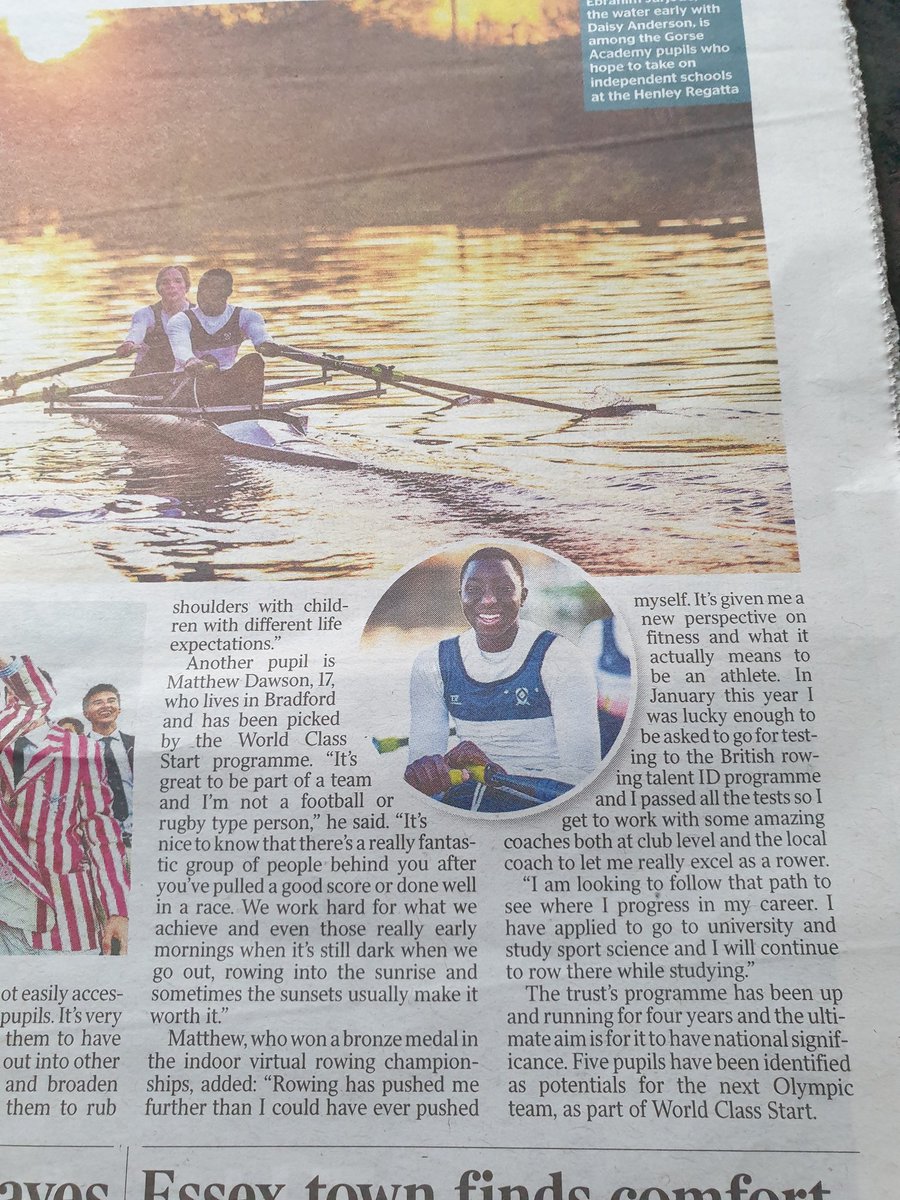 juliedawson32's tweet photo. Matthew has been interviewed by the Times about rowing. Fantastic piece #tgbc #gorsegetshealthy #rowing #betterneverstops https://t.co/6jeWRsuVUt
